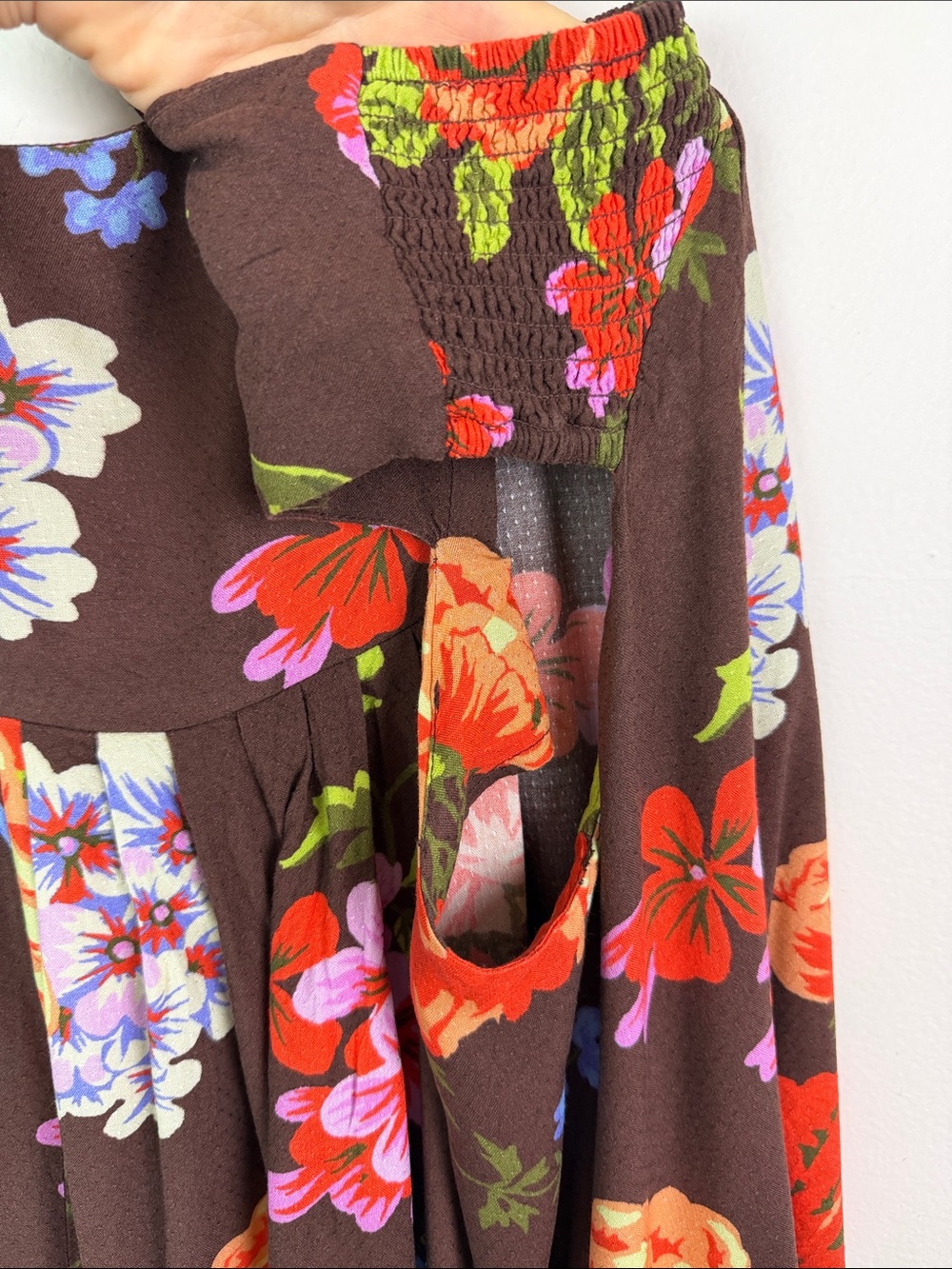 Anthropologie The Piper Bandeau Maxi Dress in Chocolate Brown Floral Size M - Picture 13 of 16